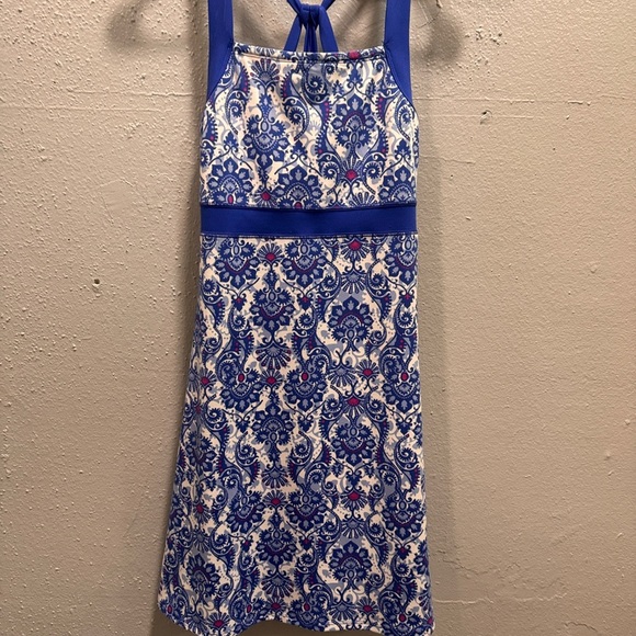 Soybu Blue and White Halter Sundress - Picture 1 of 4